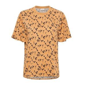 Saint Tropez Ditsy Print Short Sleeve Woven Top Night Flower Blouse Size XL, $68